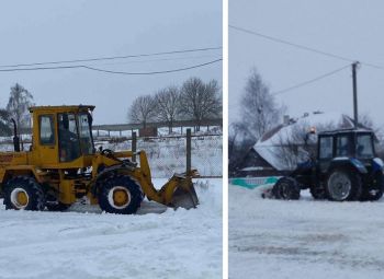На ўборцы снегу дружна працуюць работнікі Баранавіцкай птушкафабрыкі